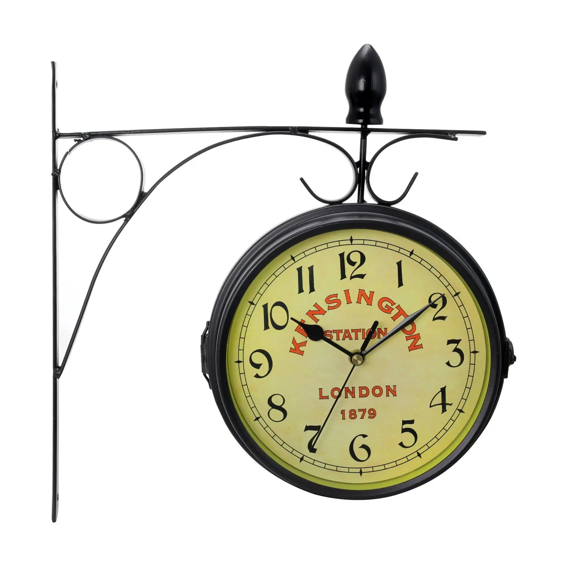 Double Sided Vintage Antique-Look Station WallClock