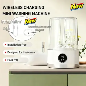 Portable Underwear Washing Machine, 33.81oz Mini USB Wireless Laundry Cup, No Plug Required, 5-Minute Rapid Wash, Ideal for Business Trips, Household Washing Machines