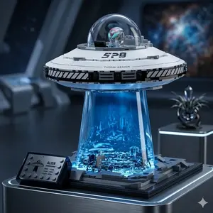 Creative Space Ufo Galaxy Spaceship Building Kit, Stem Educational Assembly Toy, Home & Office Decor, Perfect Gift for Kids & Sci-Fi Lovers