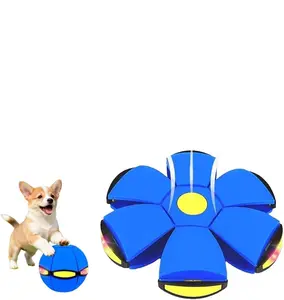 Magic Metaball, children’s bouncing ball, magic flying saucer interactive pop-up transforming toy, parent–child interaction green bouncy ball, collapsible time-delay frisbee flying disc toy with three lights