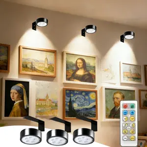 Set of 6/3 LED Wall Lights, Dimmable Wall Lamp, with Remote, Adjustable Brightness, with Magnetic Clips, Battery-Operated (Batteries Not Included), 3-Color Switch And 3-Speed Settings, Suitable for Wall Or Tabletop Use, Home Decor Light