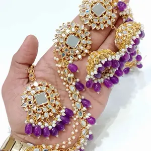 Mirror earrings and Tikka set