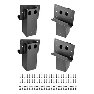 fathersdaygift VEVOR Deer Blind Brackets, Outdoor 3.6x3.6 Platform Bracket, Fit 3.5x3.5 In/ 88.9x88.9 mm Lumber, 2204lbs/1000kg Capacity Steel Elevator Brackets for Deer Stand, Hunting Blinds, Shooting Shack, 4 Pcs
