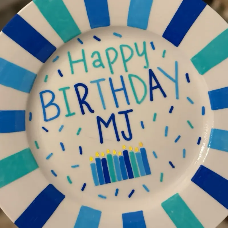 Personalized Handpainted Ceramic Birthday Plate