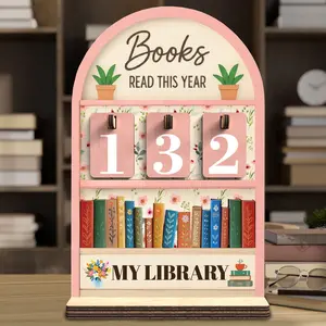 Vintage Books Read Tracker, Free Gift Suncatcher, Books Read This Year Counter, Book Lover Gift, Library Reading Tracker, Bookshelf Decor, Reader Gift
