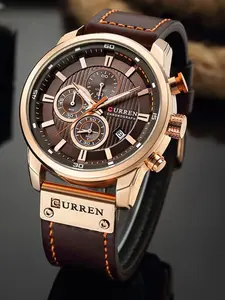 Men's multi-functional business fashion round-faced mechanical quartz watch, suitable for both work and daily life. Comes with packaging. It is an excellent choice for birthday gifts and business gifts.