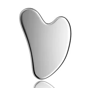Metal Facial Gua Sha Massage Tool Stainless Steel Silver Gua sha for Face Chin Jawline Sculpting Eyes Neck Body Tighten Skin Massage Care Gifts