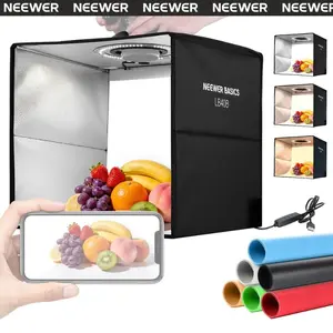 NEEWER BASICS LB30B/LB40B Photo Studio Light Box, Portable Photography Light Tent with LED Lighting & Backdrops for Product Photography