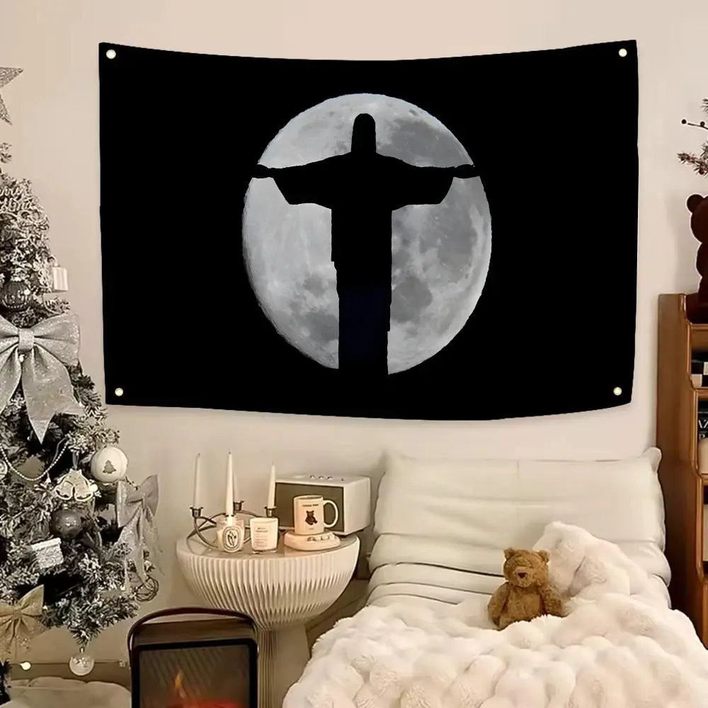 simple Cross Jesus Flags Flag - Ultra Soft Skin-Friendly Machine Washable Fade Resistant Banner |     HD Print Lightweight Durable Outdoor Indoor Garden Flag Tapestry Wall Hanging