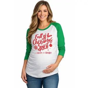 Maternity Raglan Full Of Christmas Spirit I Mean A Baby Pregnancy Announcement Maternity Shirts Long Sleeve Christmas Maternity Raglan Maternity Long Sleeve Shirt Green