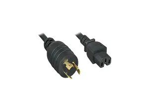 Nippon Labs L6-20P / C15 High Voltage / High Current Power Cord, NEMA L6-20P to IEC-60320-C15, SJT, 14 AWG., 15A, 250V, Black 6 ft. Power Cable