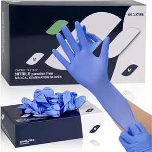100/1000 PCS Nitrile Disposable Gloves Medical Exam Gloves -Latex-Examination Purple Chemo Food Glove