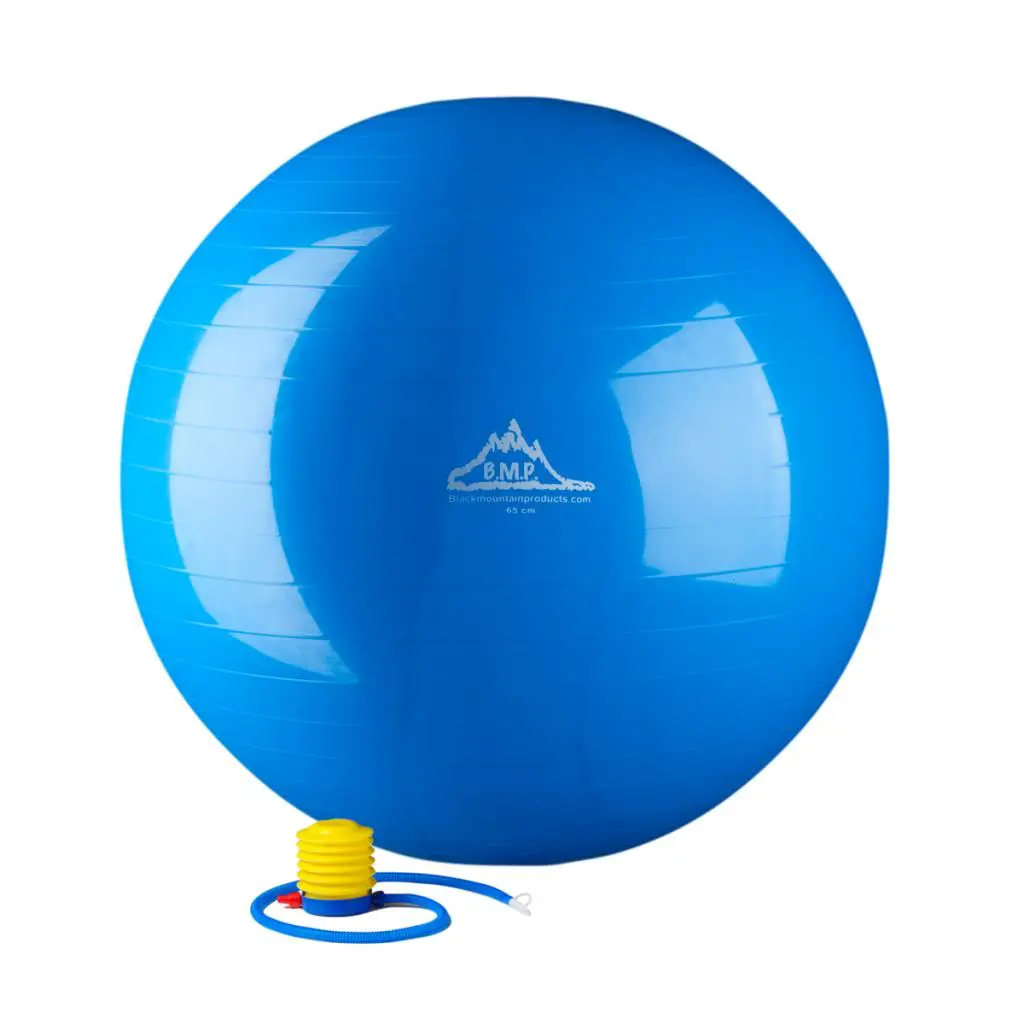 Black Mountain Products 45cm Blue Fitness Training Ball, Static Strength Exercise Stability Ball with Pump, Fitness Ball