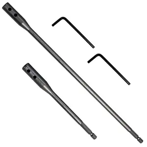 1/4 Extension Drill Bit Set 4 count Unbreakable  Spade Drill Bit Extension Extra-Long Drill Extension with 2 count Key Spade Bit Extension Set for  Turners Furniture Carpentry and Construction