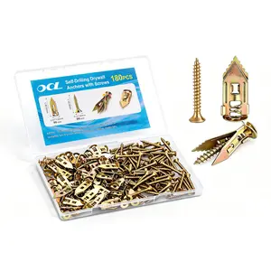 Self-Drilling Wall Anchors and Screws Assortment Kit, Heavy Duty Drywall Plastic Anchors, Multi-Size Wall Fasteners Set for Home Office Wall Mounting Repair