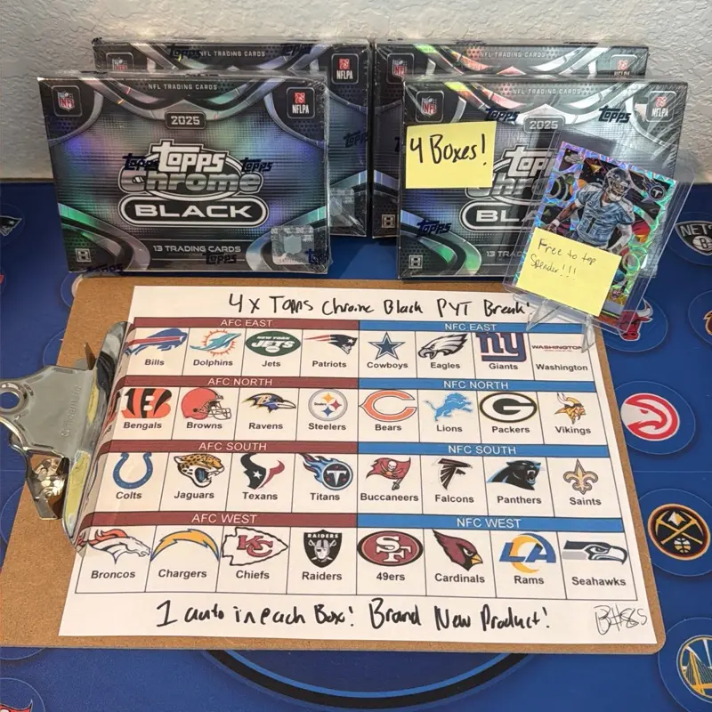 4X Topps Chrome Black! Pick ur team! Brand new product! Break #86