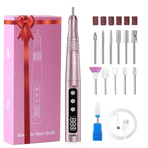 Electric Nail Drill Professional, Electric Nail File, 35000RPM Cordless Nail Drill, Portable Nail File Machine for Acrylic and Gel Nail with Manicure and Polishing Tool Set