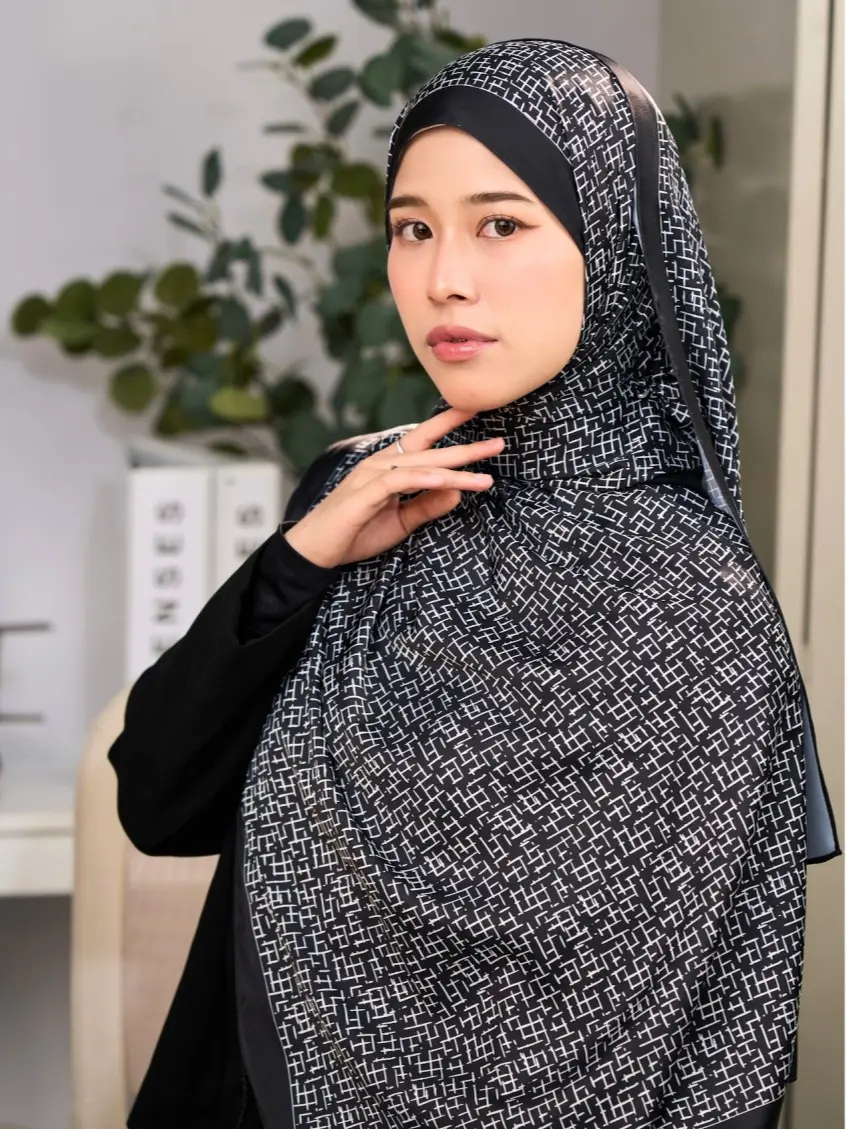 Ash Veil Satin Silk Hijab: Layla Collection