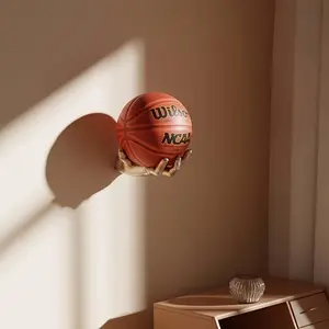 Creative Hand Shaped Wall Mounted Storage Rack, 1 Count Basketball Display Rack, Wall Mounted Hanger, Home Organizer for Living Room Bedroom Study Room, Floating Shelf, Wall Mount Design