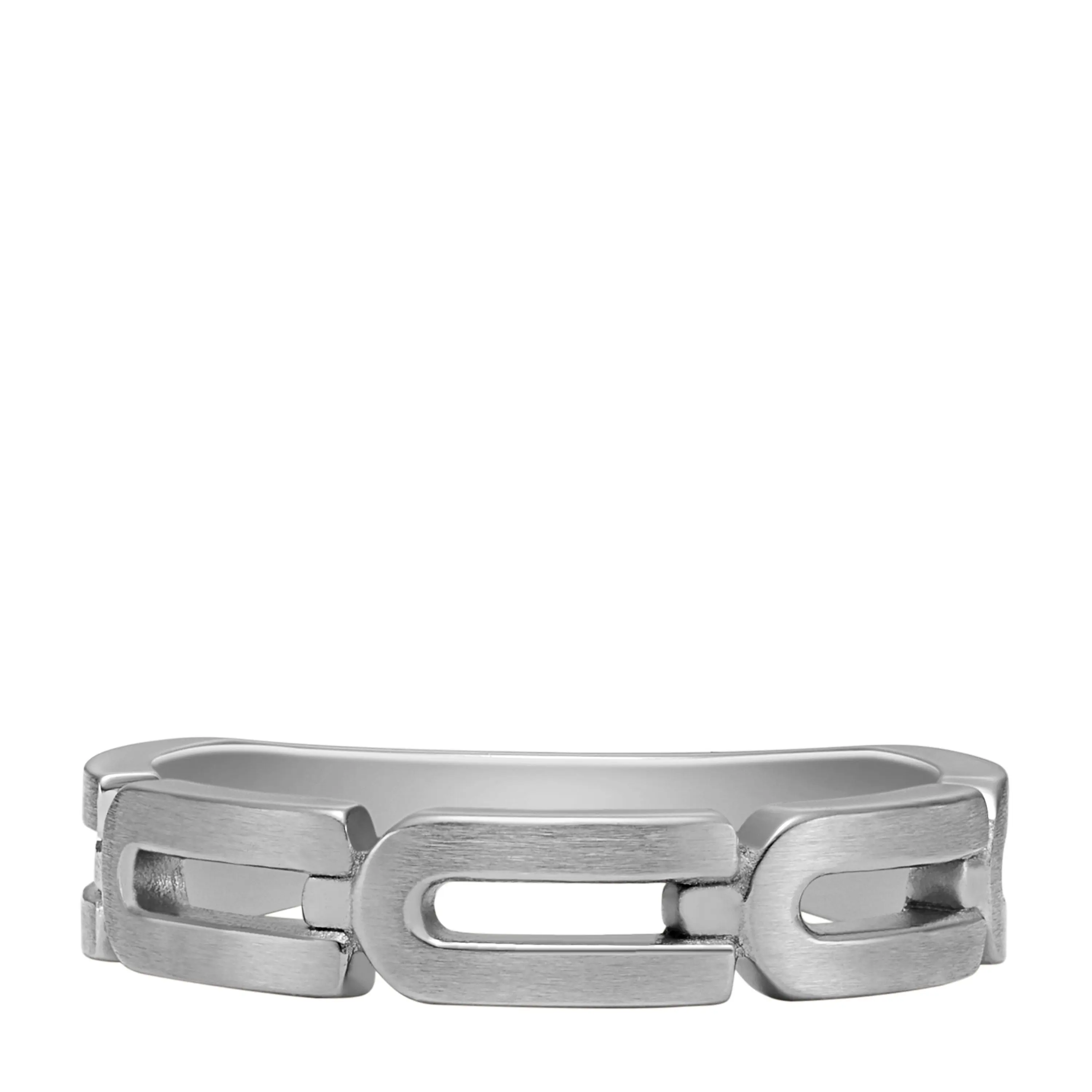 Fossil Unisex Heritage D-Link Chain Stainless Steel Band Ring, JF046930405