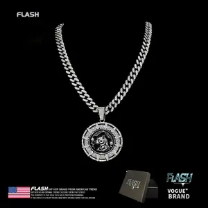 Flash Black Panther Rotating Pendant Necklace, suitable for both men and women, hip-hop style jewelry, rapper necklace, comes with a jewelry box, ideal for anniversaries and birthdays