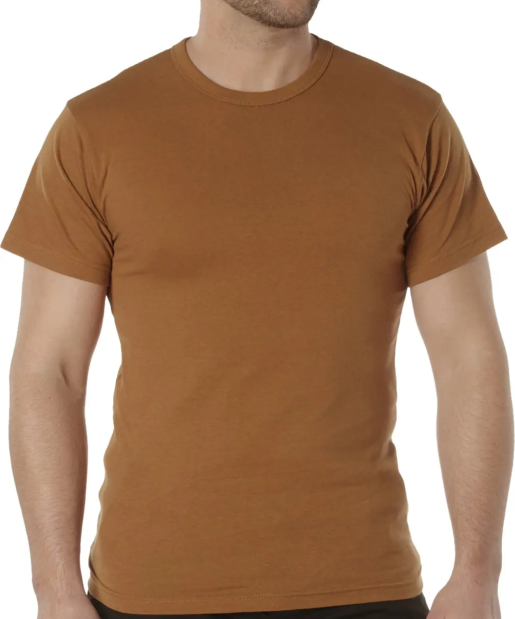 Men's Solid Shortsleeve Crewneck T-Shirt, Durable Cotton Blend for Work & Uniform Base Layer with Reinforced Hem