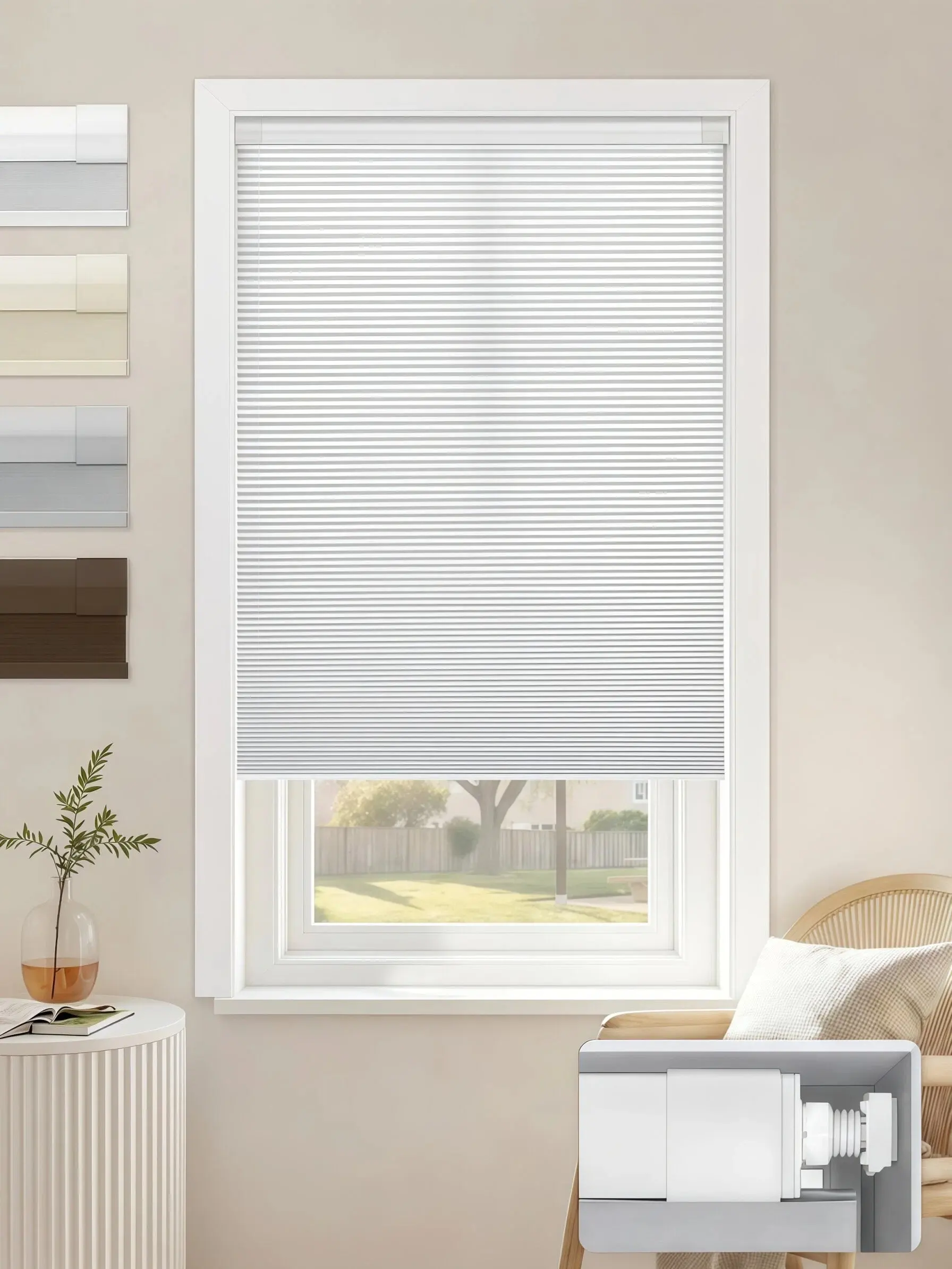 300+ Sizes No Drill Blackout Honeycomb Blinds - Cordless Cellular Shades Perfect Fit Any Window Custom Light Blocking Bedroom Kitchen Window Cover Easy Install Home Upgrade