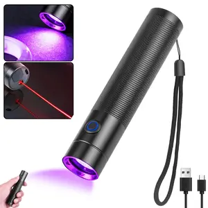 1-Count Rechargeable LED UV Black Light Torch, Lightweight Mini UV Lamp, 365 nm Ultraviolet Waterproof Light for Amber Search, Geocaching, Pet Urine Detection and Fake Banknote Inspection