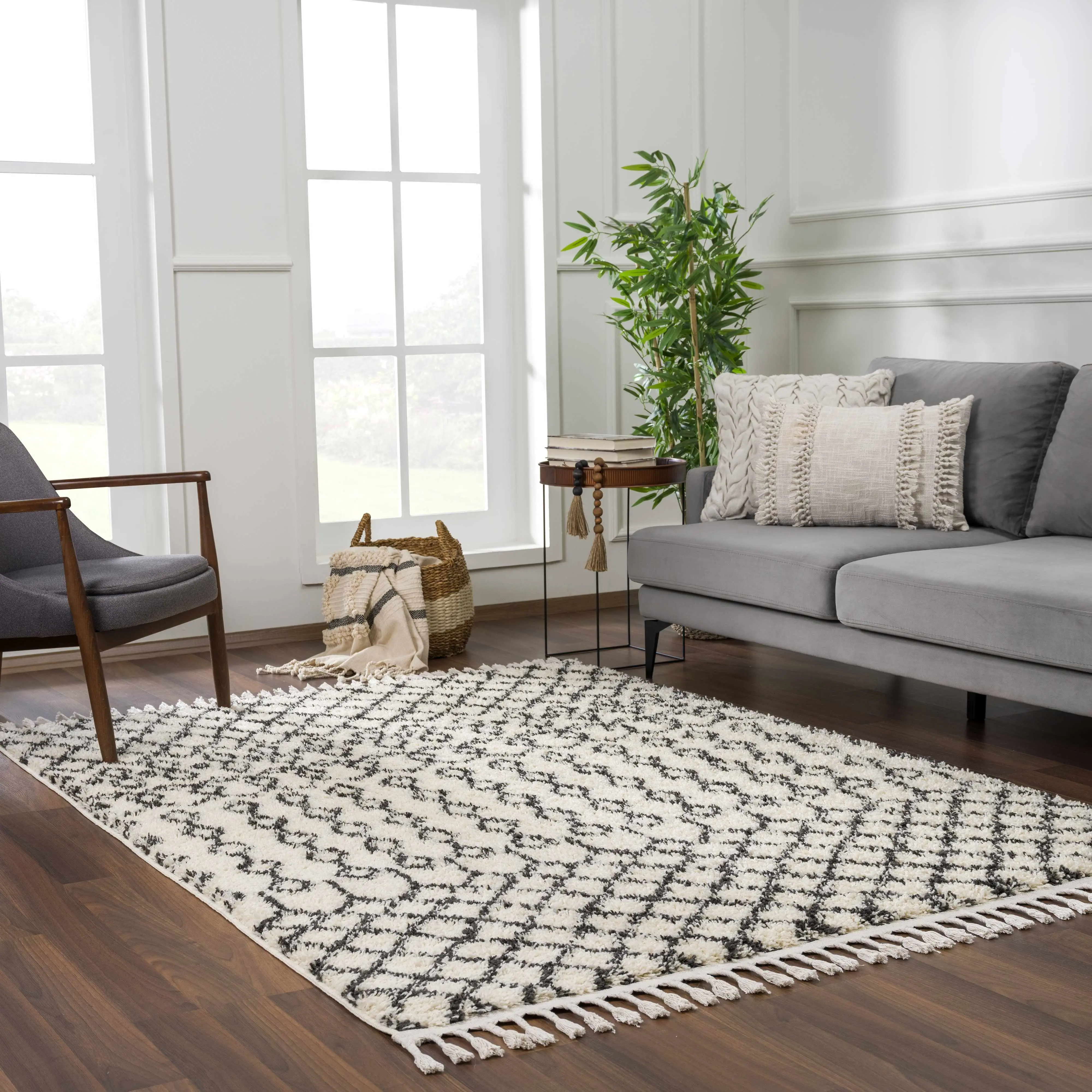Muni Berber Fluffy Shaggy Rugs - Clearance Household Textile Carpet