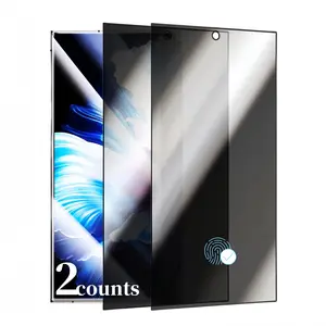 Tempered Glass Phone Screen Protector, 2 Counts Anti-spy Fingerprint Phone Screen Protective Film, Phone Accessories Compatible with Samsung Galaxy S12/22/23/24/25 Ultra Seris, Full Coverage Protection