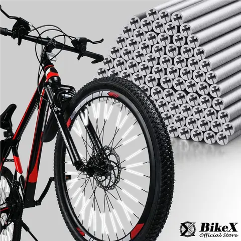 48 Pcs 80mm ABS Tube Bicycle Spoke Reflectors, 360° Reflection Waterproof Bicycle Accessories, 1.9-2.4mm Spoke-Fit Clips for Night Riding, Simple-Design Parts for All Standard Mountain & Road Bikes