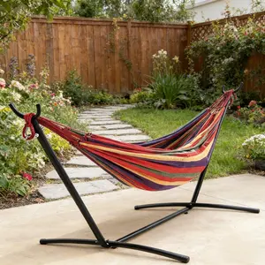 Hammock With Stand – 450 LB Capacity Steel Stand, Soft Lounge Swing, Quick No Tool Assembly, Lightweight Outdoor Hammock For Park Beach And Travel, Sturdy & Reliable, Vibrant & Breathable Comfort Soft Lounge Swing Soft Lounge Swing. #mothersdaygift