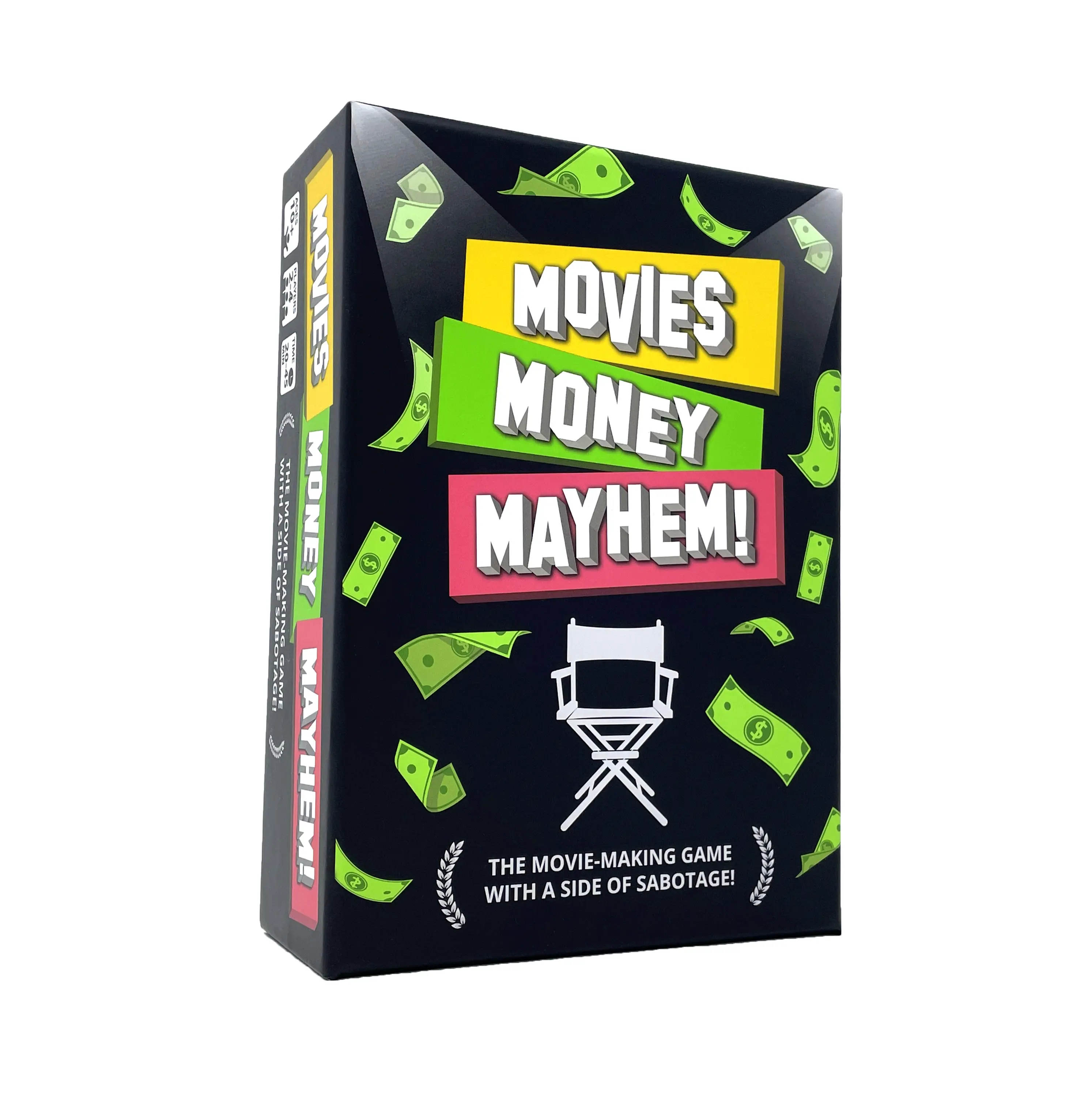 MOVIES MONEY MAYHEM Card Game - The Movie-Making Game with a Side of Sabotage | Featuring Fun Movie-Themed Elements