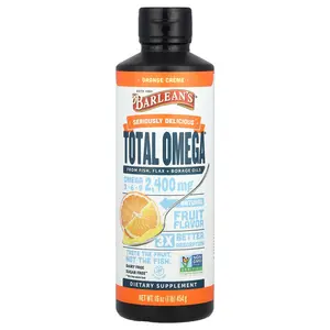 Barlean's Total Omega®, Omega 3-6-9, Orange Creme, 2,400 mg, 16 oz (454 g)