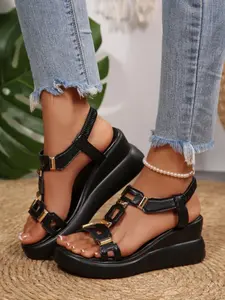 Elegant Women's Wedge Platform Sandals, Comfortable High-Quality Shoes with Bowknot Design Wedge, Perfect for Spring Summer Social Events