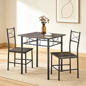 Small Space Dining Set! 3-Piece Kitchen Table with 2 Chairs, Sturdy & Easy Clean, Perfect for Apartment, Dorm, Small Kitchen