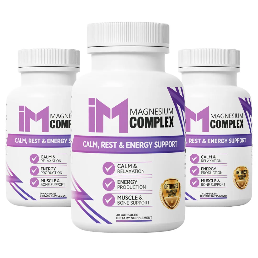 IM Magnesium Complex - 3 Bottles | Multi-Source Magnesium Supplement | Calm, Energy & Muscle Support | 5 Types of Magnesium for Full Body Balance
