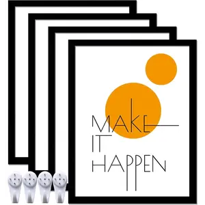 14x18 Picture Frame Set of 4, Black High Transparent Wall Gallery Frames for 14 by 18 Poster Canvas Photos