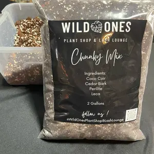 Wild Ones Plant Shop & Lash Lounge Chunky Mix for Plants 2 Gallons Coco Coir Cedar Bark Perlite Leca