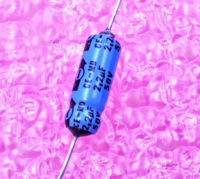 2.2uF 50V, Axial Electrolytic Capacitor, Polarized, Tolerance ±20%