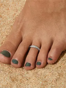 Adjustable Foot Ring, Fashionable Simple Artificial Zircon Inlaid Foot Ring, Fashion Foot Jewelry for Women & Girls, Trendy All-match & Exquisite Jewelry for Birthday Gift