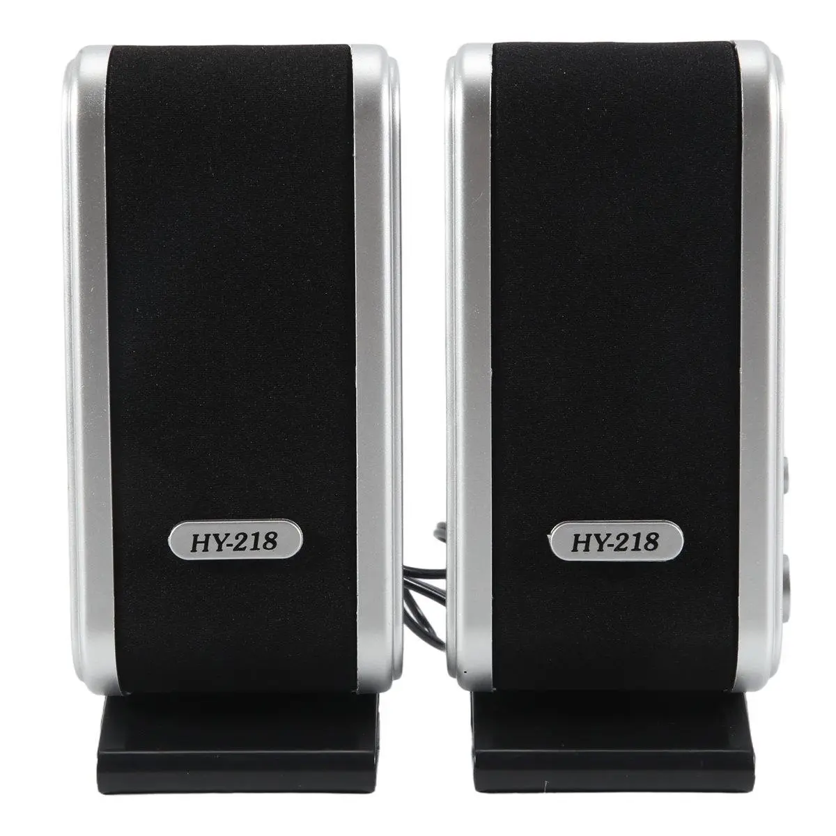 Pack of 2 Compact Portable Corded Computer Speakers - USB Type A Plug-and-Play, 3.5 mm Jack, 2.0 Compatible with 1.1, 20kHz Frequency Response, 4 Ohm Impedance, Wide Sound, Ideal for Desktop PC & Laptop, Computer Speakers for Desktop PC, Stereo Audio