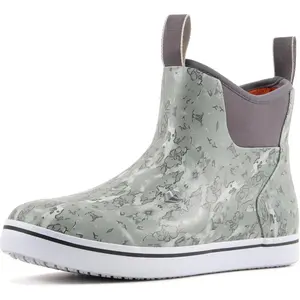 Men's Ankle Fishing Boat Boots Men's Waterproof Professional Non-Slip Sole Suitable for Slippery Surfaces Neoprene Rubber Rain Boots Suitable for Hunting Boating Gardening