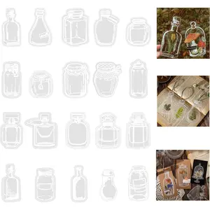 20PCS Random Pattern  Clear Dried Flower Bookmarks, DIY Bookmarks, Glassware Personalized Stickers, Natural Flower Bookmarks, Bookmark Stickers, Bookmark Crafts
