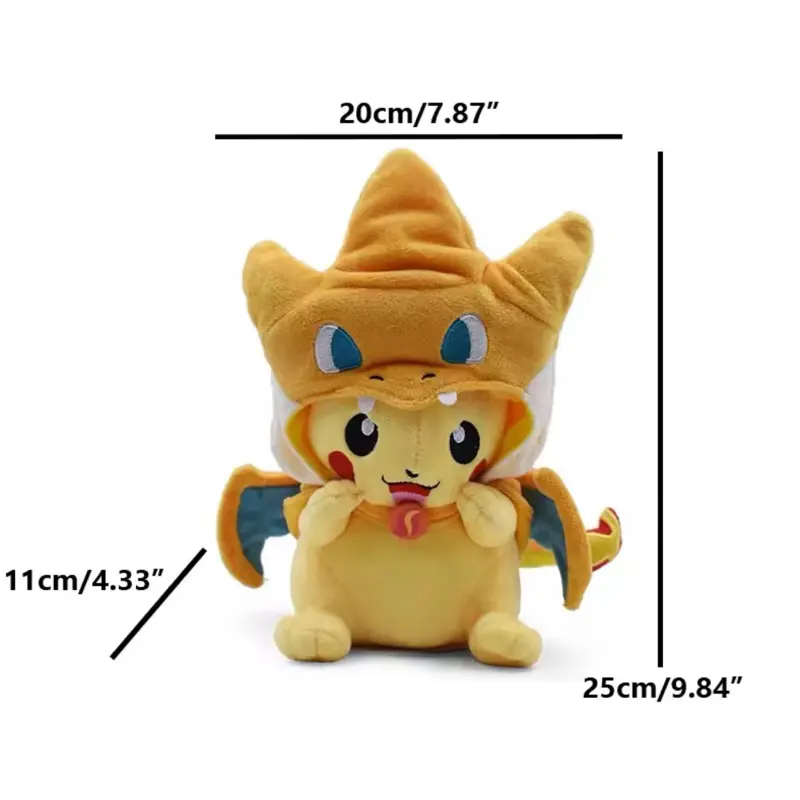 8 inch Pikachu Charizard Cosplay Plush Toy