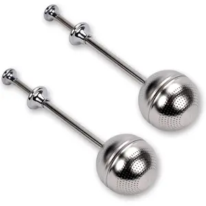 Long Handle  Ball Stainless Steel, 2 count   Infuser Filter for Loose Leaf ,  Fine Mesh  Interval Diffuser Strainer for Cup and Teapot