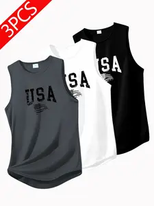 3-Pack Men's Quick-Dry Sporty Vest, Lightweight Breathable Moisture-Wicking, Ideal for Running, Workout, Casual Wear, Perfect Gift for Men