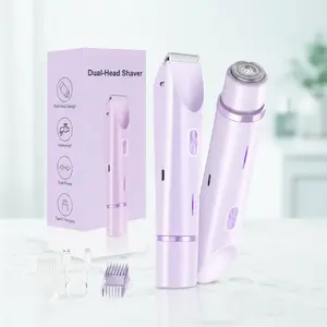 Women's 2-in-1 Cordless Trimmer & Epilator Hair Remover - Dual Head Stainless Shaver, Rechargeable IPX7 Waterproof Tool, Bikini & Intimate Area Use, Christmas/New Year Intimate Gifts summerwins