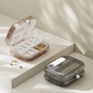 Portable small pill box for daily medication, sealed and moisture-proof, suitable for carrying with you, transparent pill box for use seven days a week, Vitamin Organizer