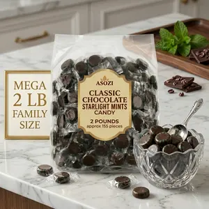 Classic Chocolate Starlights Mints Candy Bulk - Refreshing Candy Starlight Mints for Palette Freshening After Dinner or Bold Chocolatey Pick-Me-Up Anytime - Delicious and Timeless 1lb (Chocolate)